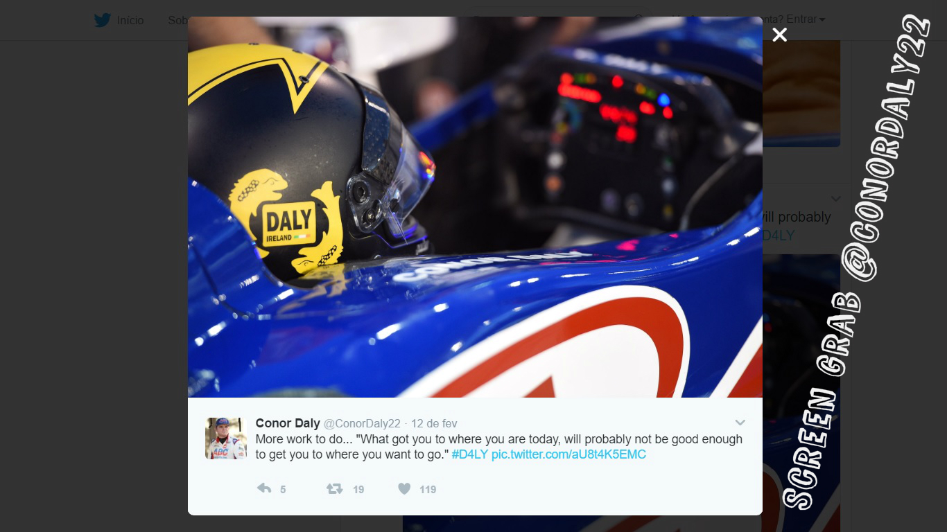 Conor in the IndyCar Dallara circa 2017